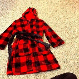Boys Small Plaid Flannel Robe
